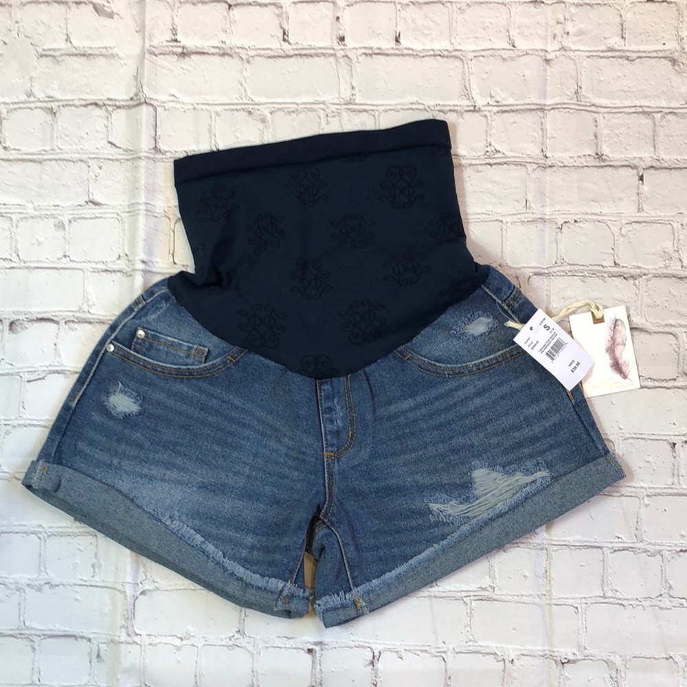 NWT Jessica Simpson Maternity Shorts Blue Denim Small